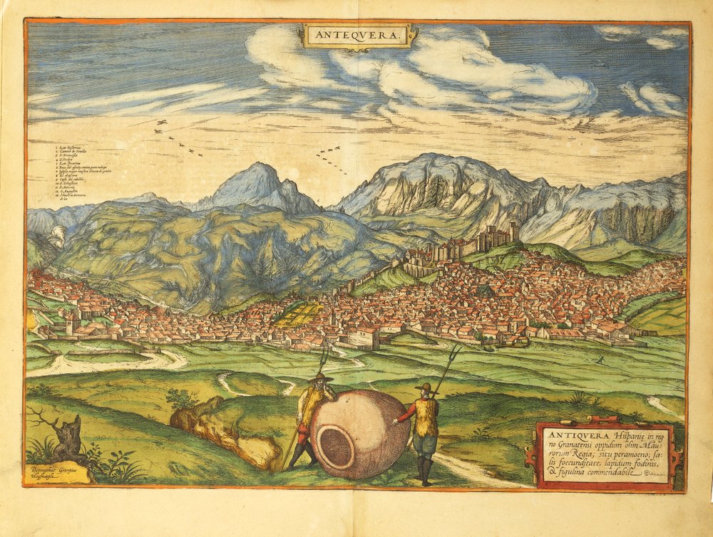 Georg BraunのCivitates Orbis TerrarumによるAntequeraの地図