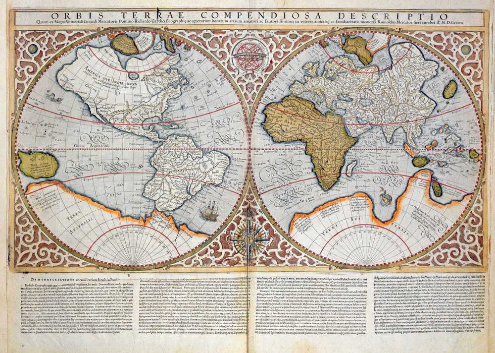 二重半球世界地図、1587