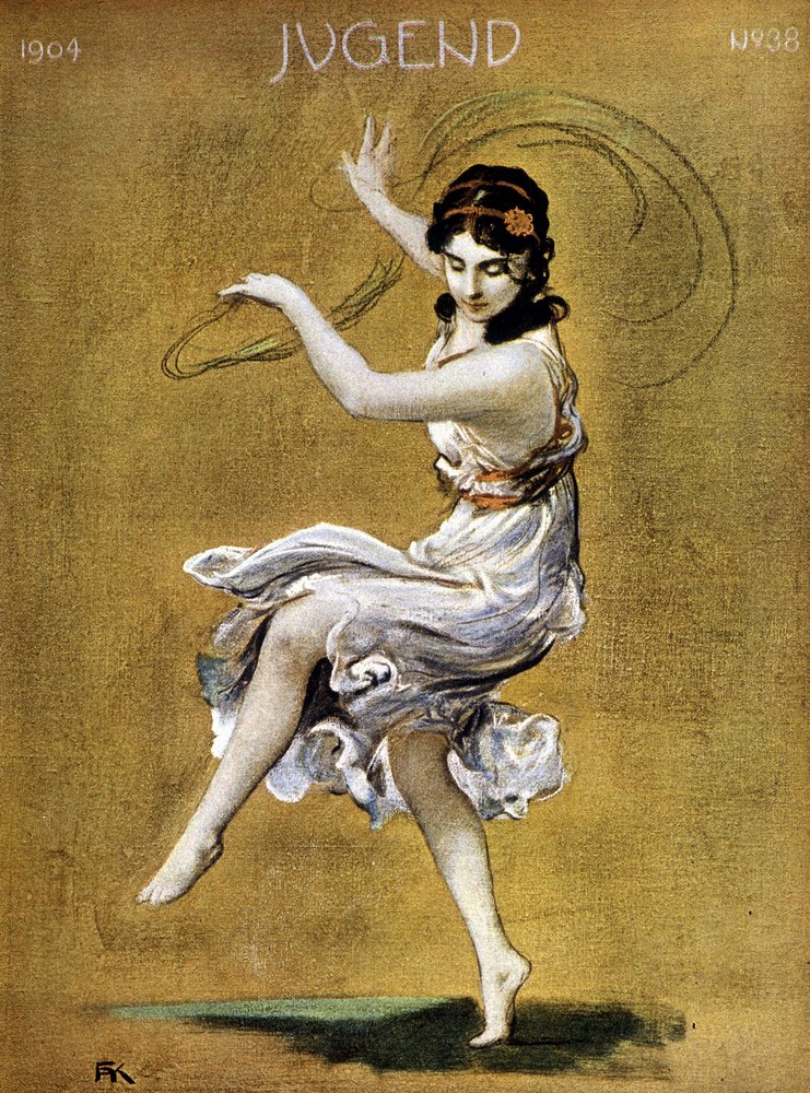 絵画 dancer 踊るイサドラ・ダンカンの肖像（アイルランド系アメリカ人ダンサー