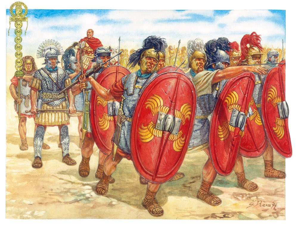 ローマ軍団 古代の盾の写真 立つローマの戦士の画像をダウンロード