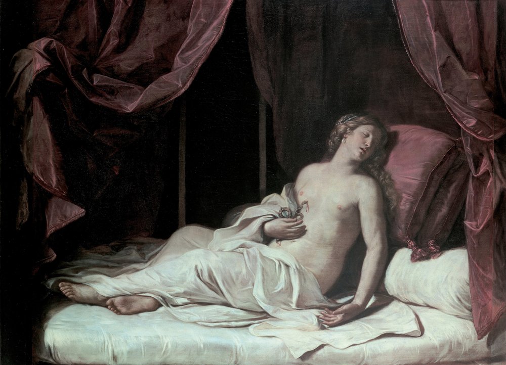 クレオパトラの死、1648年 作： グエルチーノ