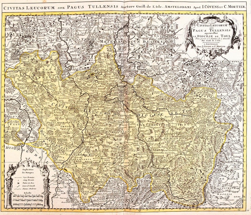 トゥール教区（フランス・ロレーヌ地方）の地図（銅版画