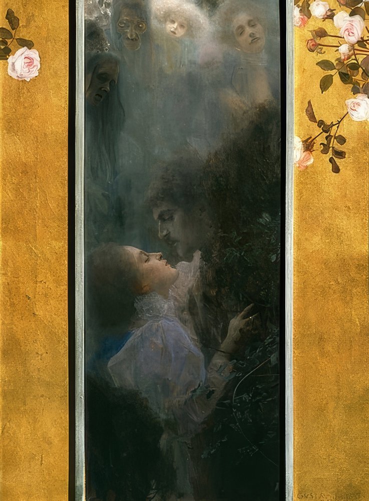 送料無料　Gustav Klimt 愛の絵画 大きなフレーム Gustav Klimt 愛の絵画 大きい金色フレーム Gustav Klimt 愛の
