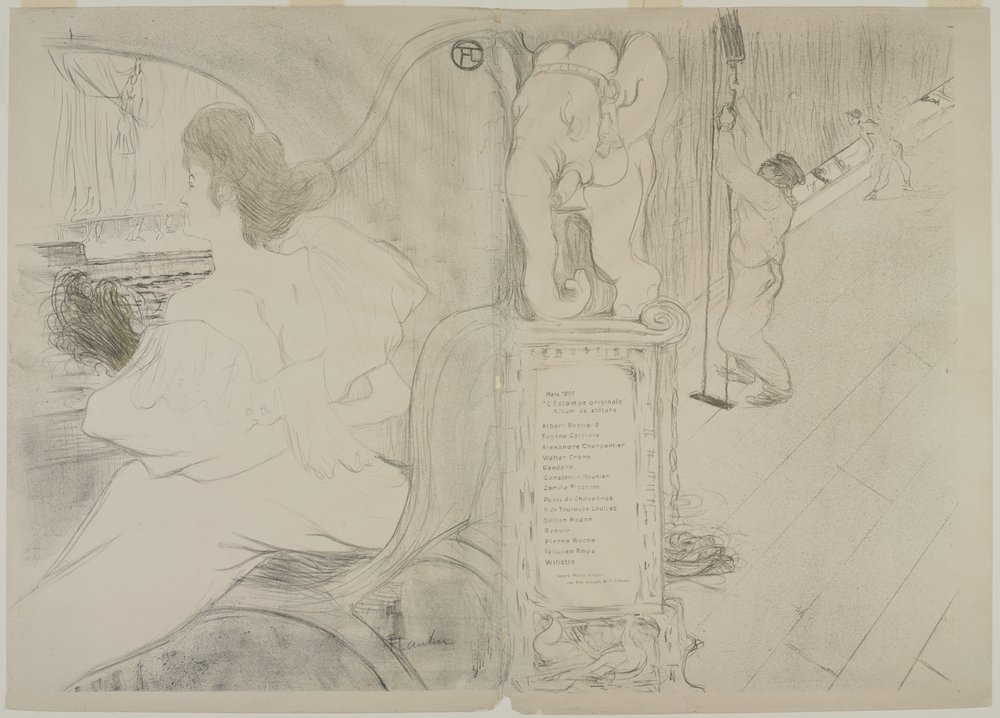 オリジナルプリント用カバー、1895（織り紙のカラーリソ） 作： アンリ・ド・トゥールーズ・ロートレック