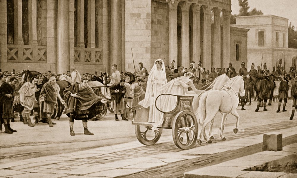 ヴェスタルの通過、「ハッチンソンの国家の歴史」、1915年のイラスト