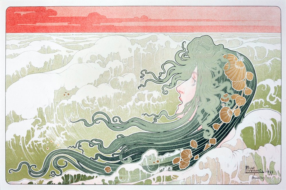 アンリ・リヴモンの「La Vague（波）」ポスター 作： アンリ・アントワーヌ・セオドール・リモント