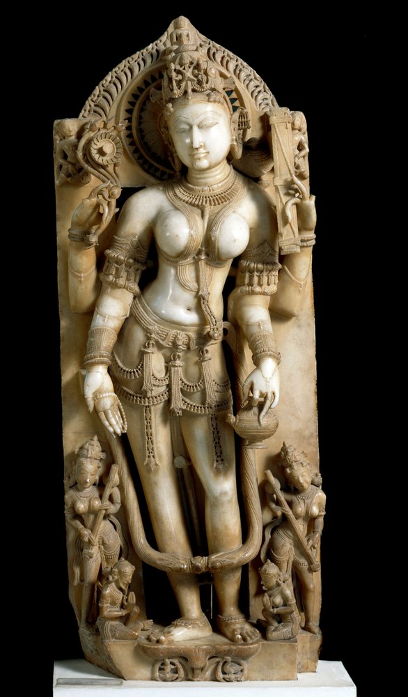 c 古銅サラスヴァティ像 弁財天 インド 弁才天 神像 金工