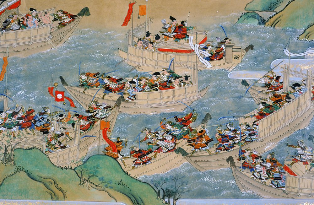 平家と源氏が戦った壇ノ浦の合戦絵巻 2005年（写真）