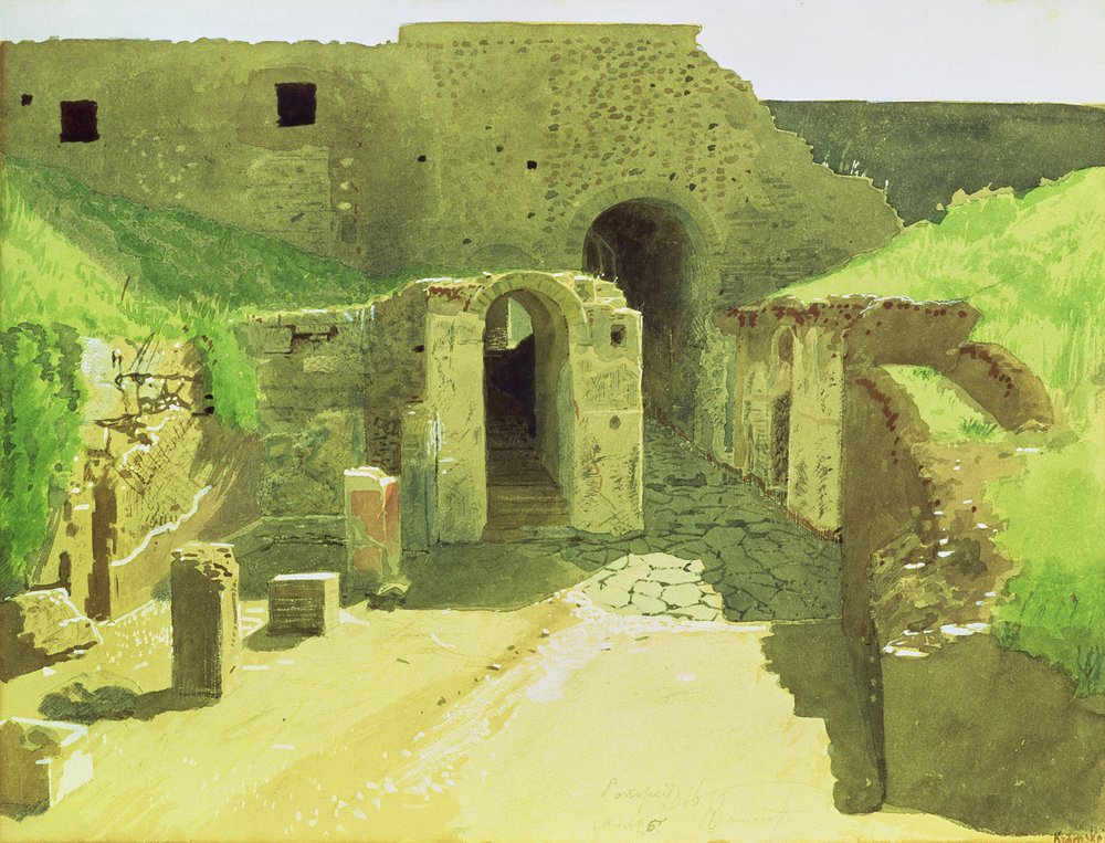 イタリアの廃墟、1876年 作： イワン・ニコラエヴィチ・クラムスコイ