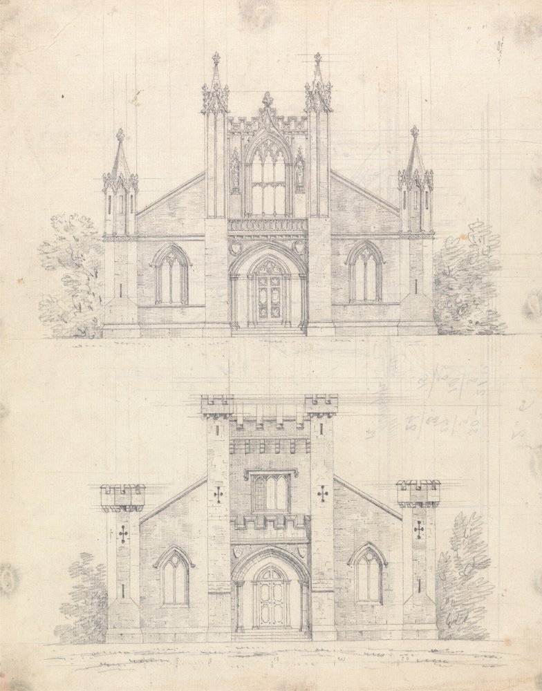 Preparatory drawing for Designs 12 and 13, Plate 10 of A Collection of ...