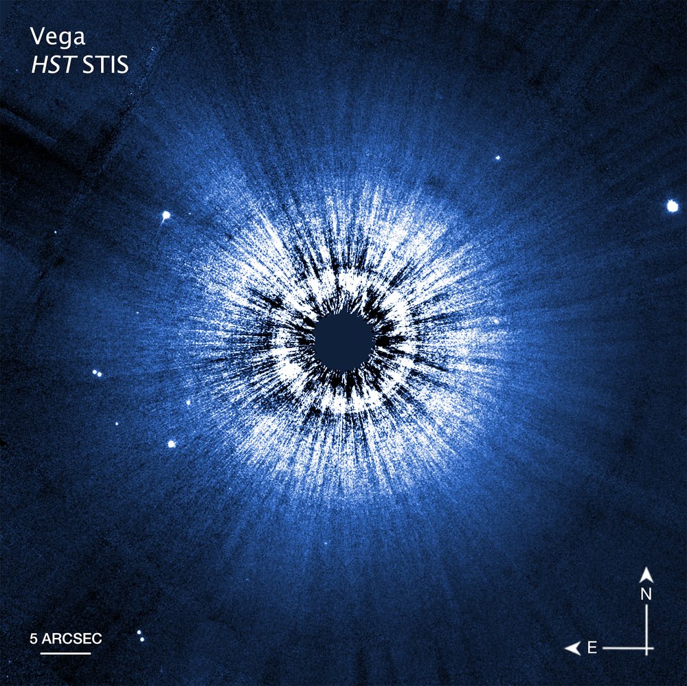 ベガ・ハッブル・コンパスの画像 作： ジェイムズウェッブ宇宙望遠鏡（NASA）