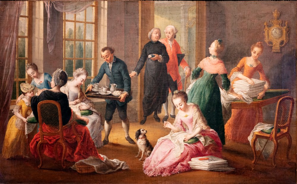 美品★リントンズ  額入り絵画 “Afternoon tea ” 美品☆リントンズ 額入り絵画 “Afternoon tea ” 美品☆リントンズ 額