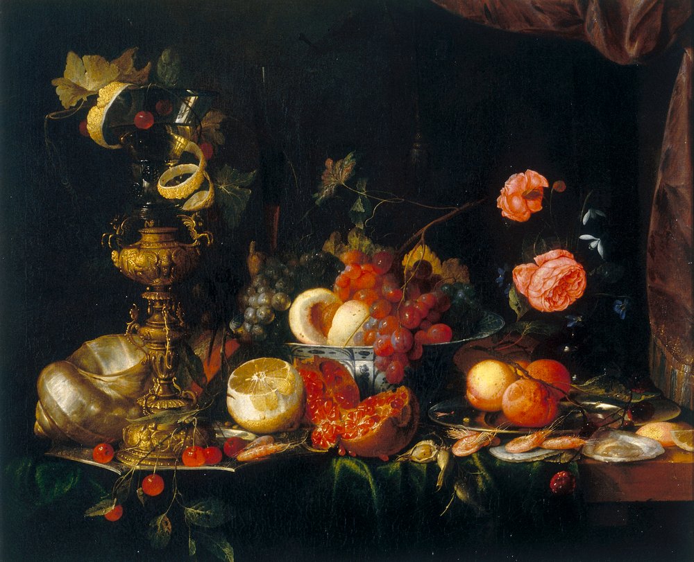 静物画 ヴィンテージ XL 原画 画家 Deyaz/a- 静物画 フルーツ ゴールデン木製