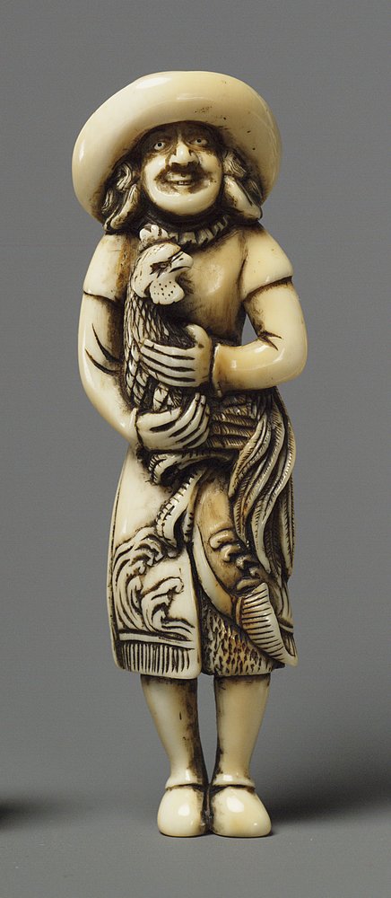 根付け 麒麟 木彫/柘植 時代物/アンティーク 根付け 麒麟 木彫/柘植