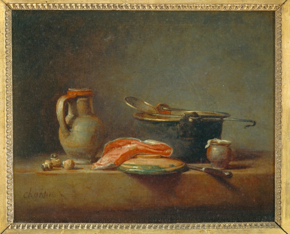 La marmite de cuivre - 銅鍋のある静物画... 作： ジャン・バティスト・シメオン・シャルダン