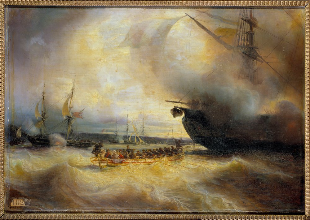 9月3日、シェルブールの港に立つ国王ルイ・フィリップ1世と王室の人々