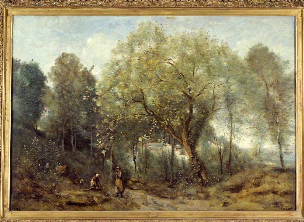 Le catalpa, souvenir of the city of Avray 絵画：カミーユ・コロー（1796-1875） 1869年 Sun.0,93x1,33 m パリ、オルセー美術館 作： ジャン・バプティスト・カミーユ・コロー
