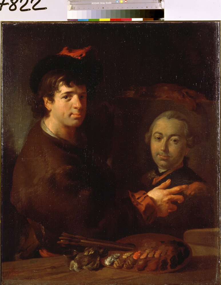 自画像。 Jean Louis de Velly (1730-1809) の絵画。 キャンバスに油彩、96 x 80 cm、18 世紀のフランス美術。 エルミタージュ美術館、サンクトペテルブルク。 作： Jean-Louis de Velly
