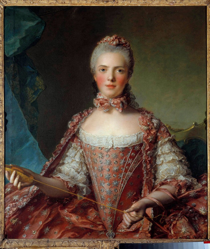 結び目を作るフランスのアデライド夫人（1732-1800）の肖像 ジャン