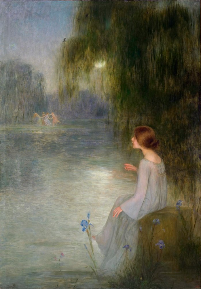 ル*〜様 ブラウン ディックス 油彩画 フリジール Reve - 夢 - Joan Brull (1863-1912) の絵画 - c. 1905 - キャンバスに