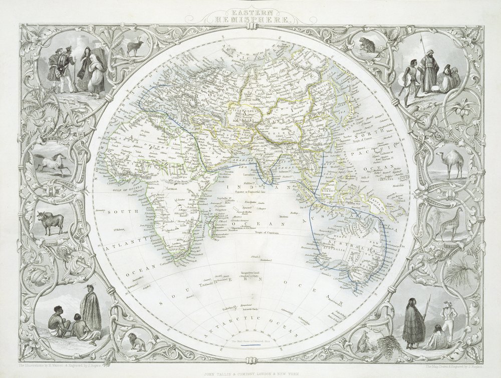 ジョン・タリスの世界地図 19世紀　歴史書　世界地図 ジョン・タリスの世界地図 19世紀 歴史書 世界地図 Amazon.co.jp