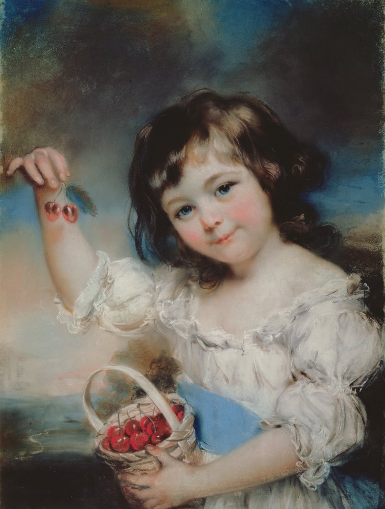 ◆フランスアンティーク｜希少なフランス絵画「さくらんぼ」 John_Russell_-