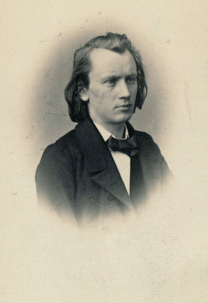 作曲家ヨハネス・ブラームスの肖像、1833～1897年、1863年頃。