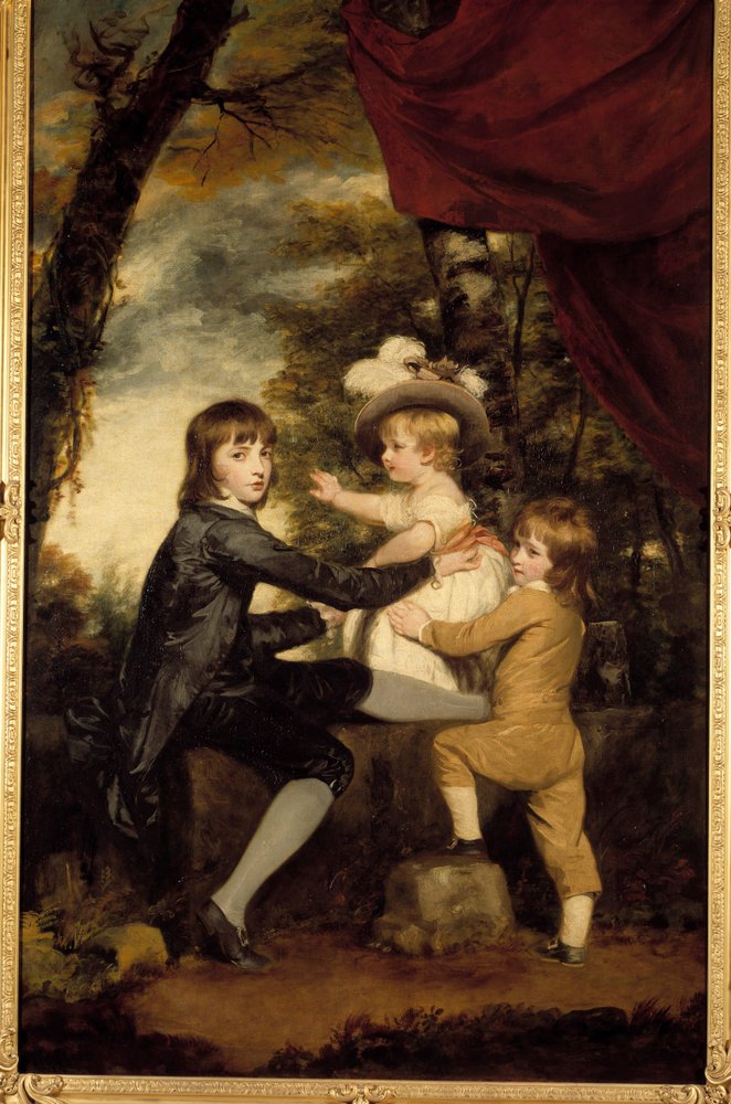 子羊の子供たち」。ジョシュア・レイノルズ(1723-1792)の絵画。18世紀個人蔵