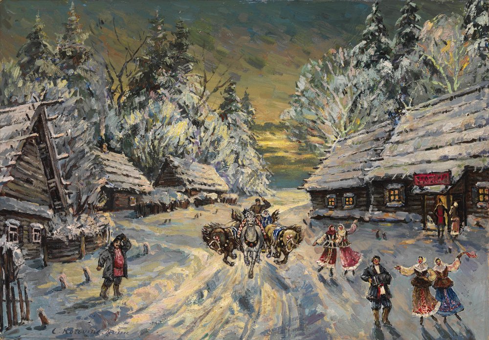 油絵 絵画 孟冬 ロシアの冬 | アートプリント