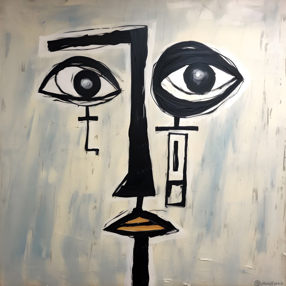 顔からの分離を主張する多数派の目 版画 絵画 アート