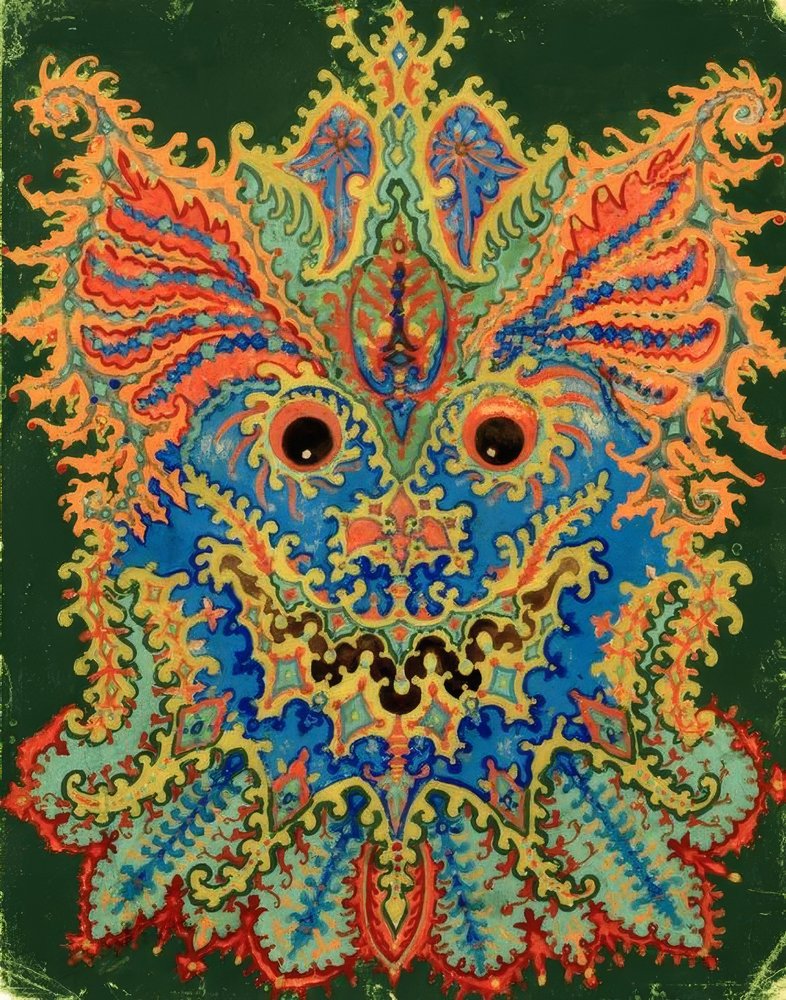 バリ絵画:猫のロマンス 美術品・アンティーク・コレクション