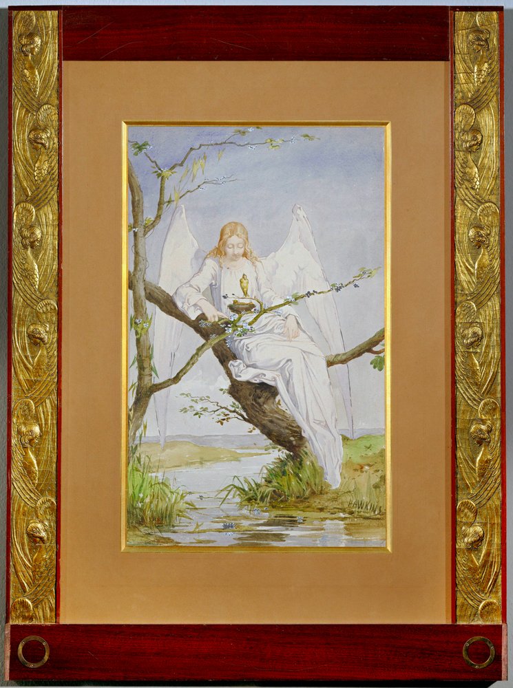 神への祈り（紙に水彩画）