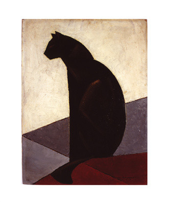 横向きの黒い猫 作： 