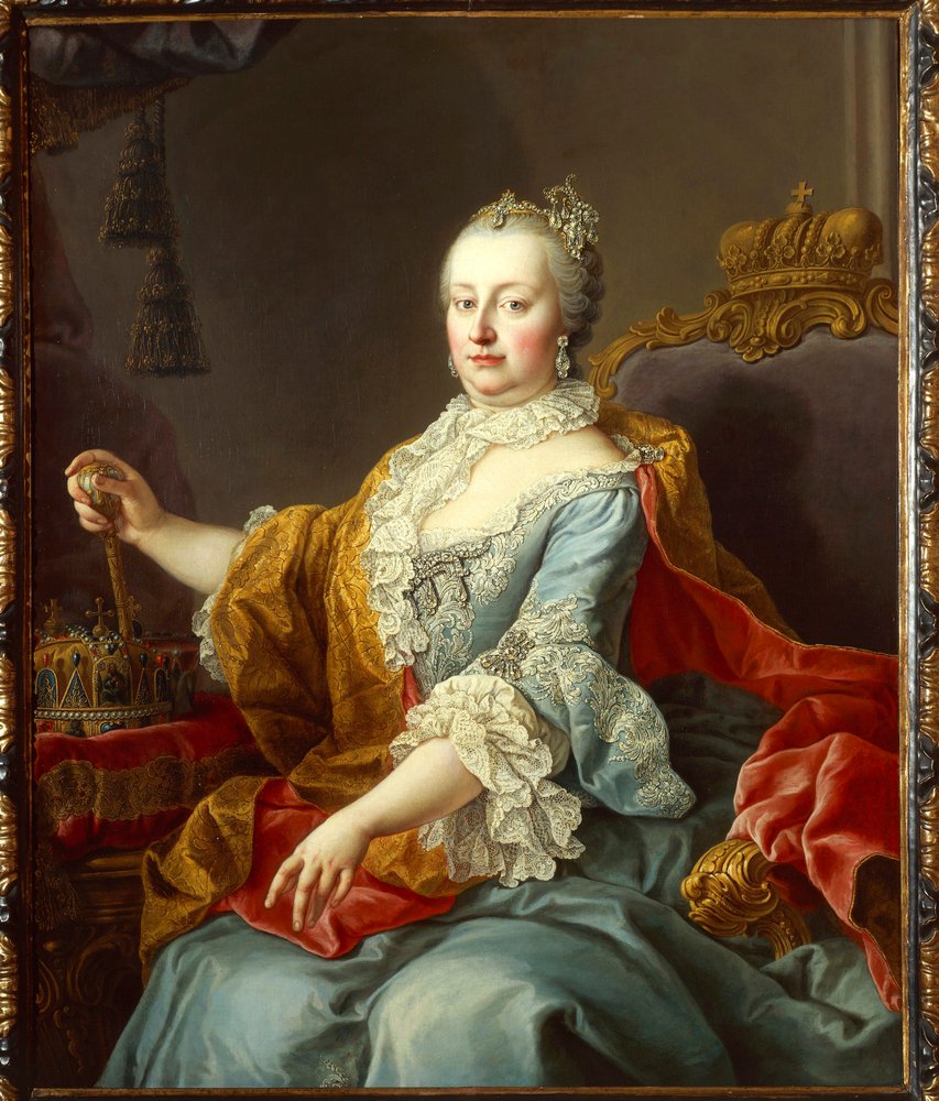 王女マリア・テレーサの肖像 西洋人物画 クラシック インテリア 額装 ゴールド 神聖ローマ帝国の女帝マリア・テレジアの肖像