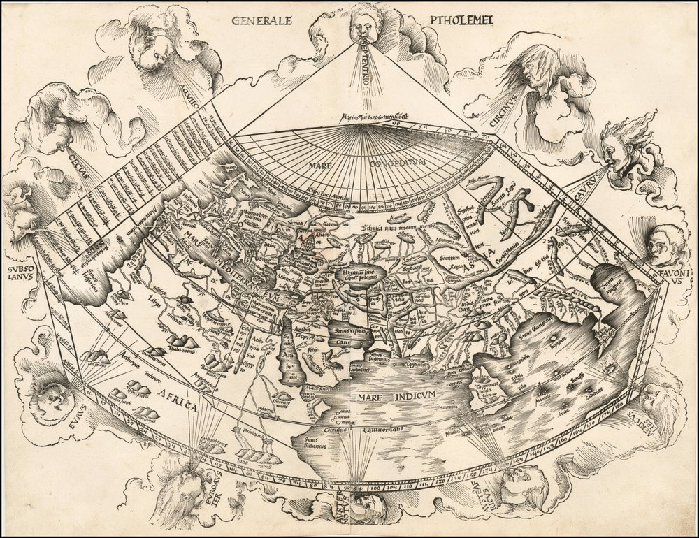 マルティン・ヴァルトゼーミュラーによる1513年プトレマイオス朝世界地図
