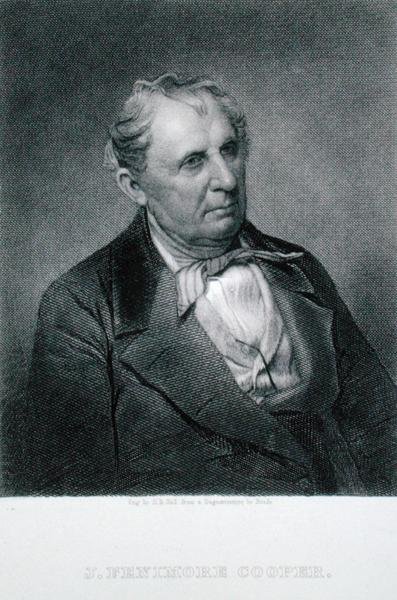 ジェームズ・フェニモア・クーパー（1789-1851）、ダゲレオタイプ（彫刻）の後にヘンリー・ブライアン・ホール（1808-84）が彫ったもの。 作： マシュー（後）ブレイディ