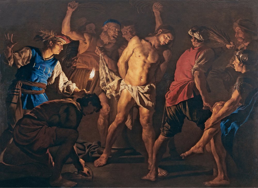【良好品】 キリストの鞭打ち、c。 1640。 絵画