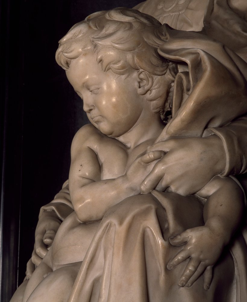 アンティークベルギー 聖母子の紙肖像イコン ボンベガラスドーム