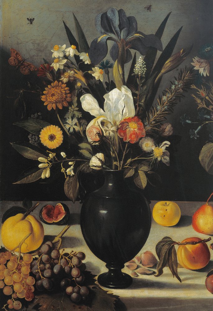 65%OFF【送料無料】 ハートフォード静物画の巨匠による花と果実のある静物画 1600 絵画