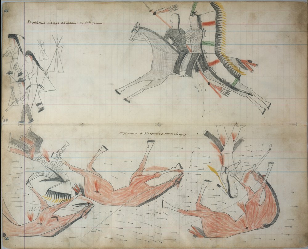 撃退され負傷したシャイアン族（1877-79年頃）（台帳絵