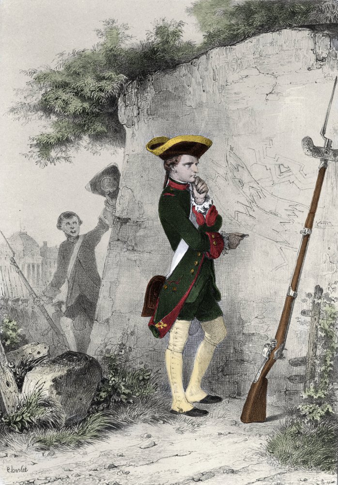 1783年、ブリエンヌの軍事学校でのナポレオン1世ボナパルト（1769