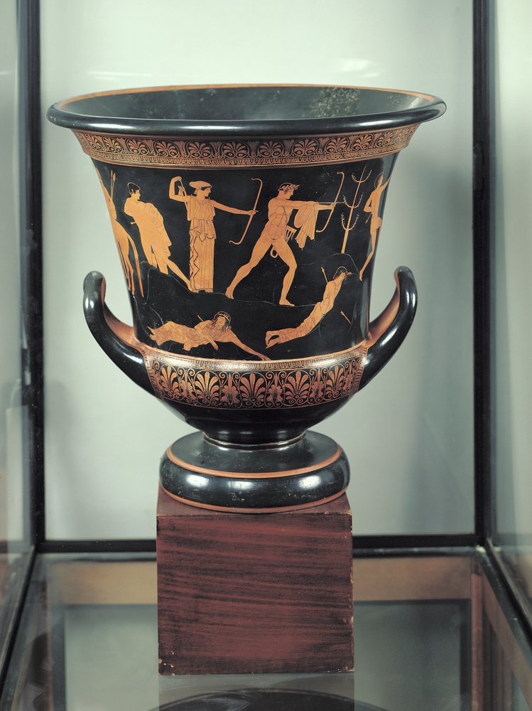 ニオビッドの死を描いた屋根裏の赤像式聖杯形クラテル、紀元前460-50年
