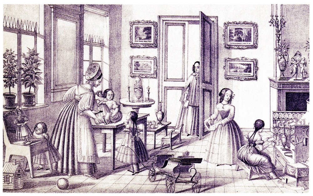 MASTER DRAWINGS 19世紀・20世紀初頭の素描 子供部屋、19世紀初頭。 | P. Vdovichev