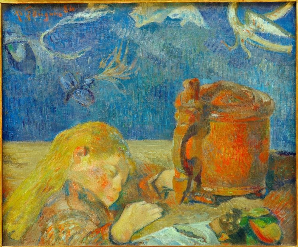 クロービスゴーギャン（眠っている子供）の肖像