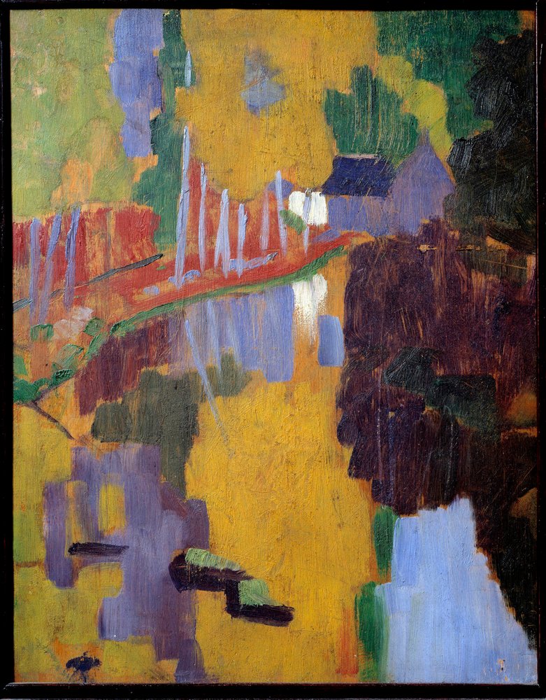 タリスマン、ラブウッド・アベン。水面に映る木の反射。ポール