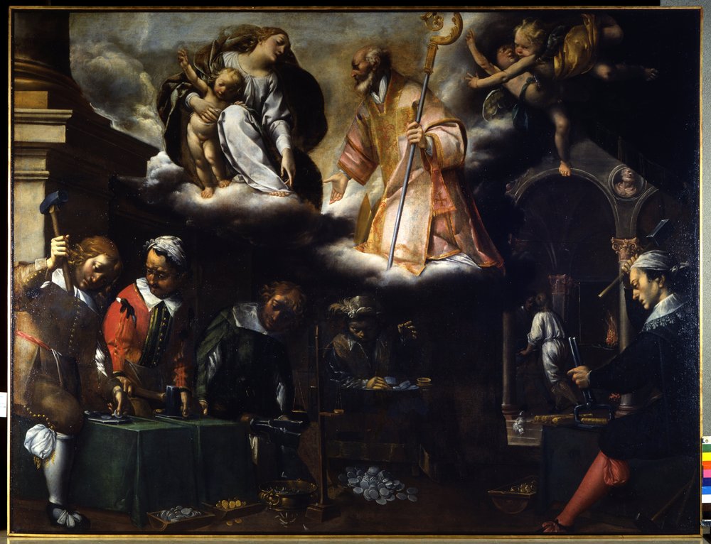 銀細工師の守護神、聖エロイ。ミラノのモラッツォーネ（1573-1625）の