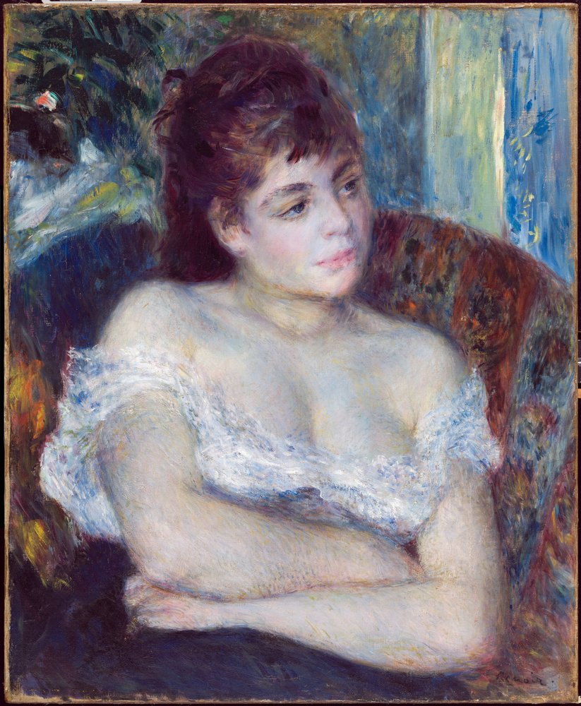 ルシアン・ミニョン 温か 『赤椅子の女』＼フランス印象派 ルノワール 