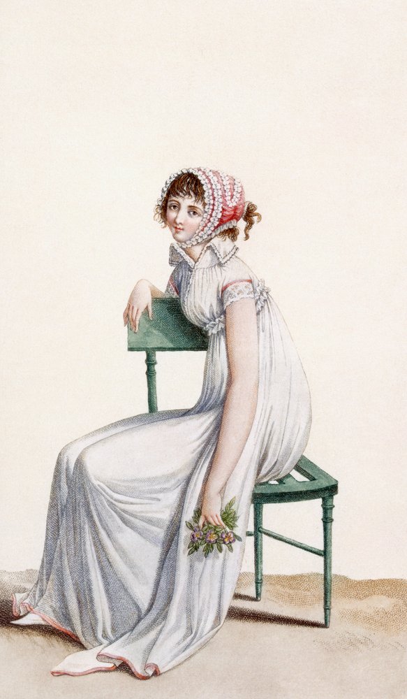 シャツドレス、「Journal des Dames et des Modes」のイラスト、1799 作： ピエール・ド・ラ・メザンゲレ