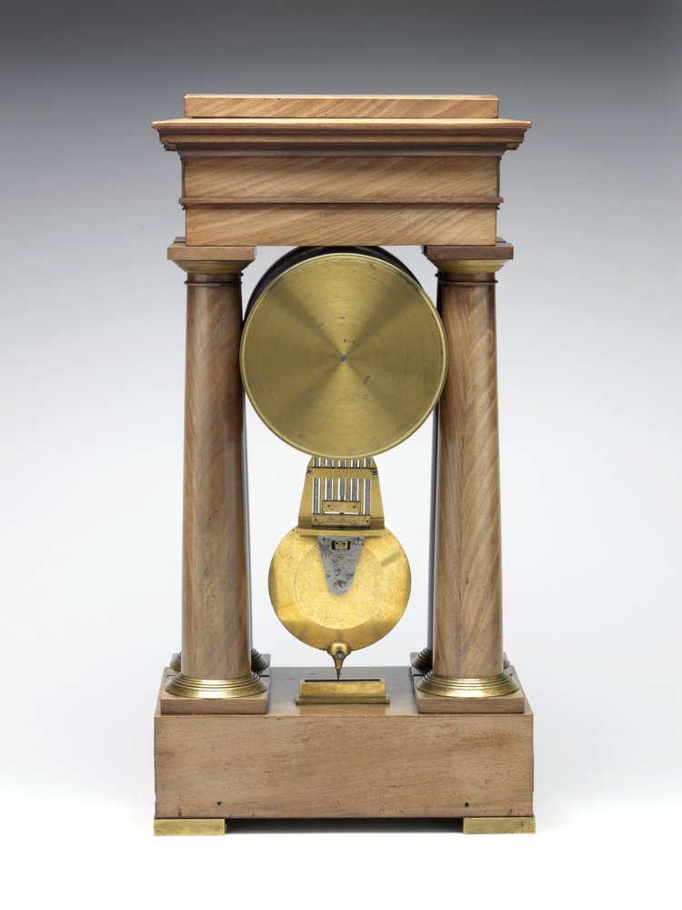 10進数の時計、c.1798-1805（松、真鍮、エナメル）