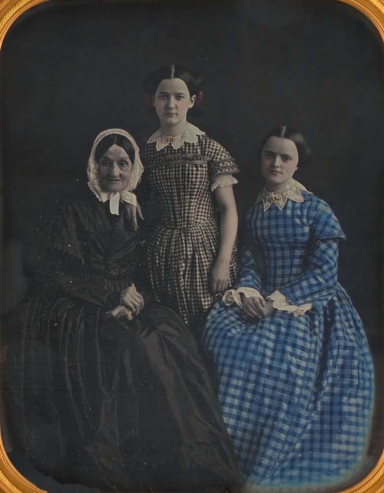 無題の 3 人の女性の肖像、1860 年。
